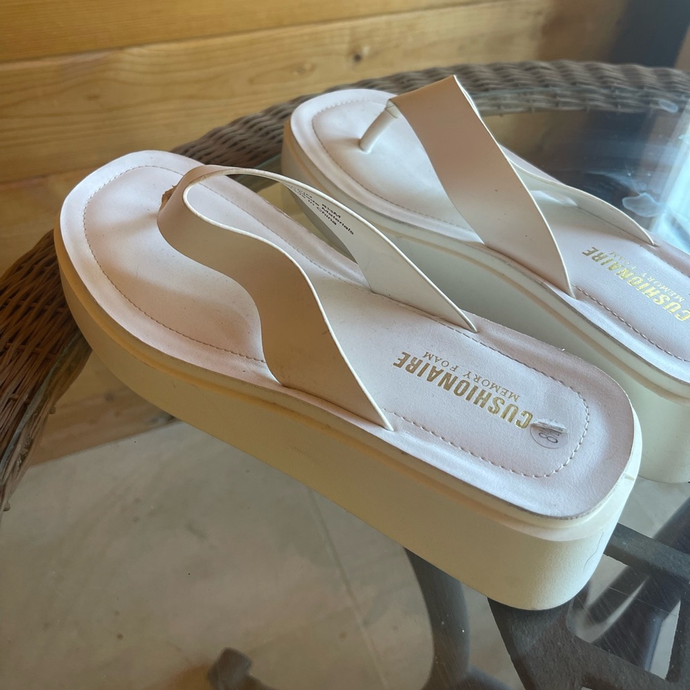 White platform sandals